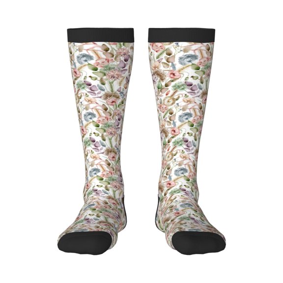 Fotbe Floral print Women's Men's Novelty Crew Socks Cotton Socks Knee High Socks for Walking,Running,Nurses,Pregnancy