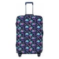 thumbnail image 1 of Fotbe Flower Blue Skull Luggage Cover Protector,Suitcase Protector,Scratch and Dirt Resistant,Fits 18-32 Inch Luggage-Large, 1 of 9
