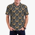 thumbnail image 1 of Fotbe Flower Butterfly Pattern Men’s Golf Polo Shirt – Breathable Performance Golf Shirt with Button-Down Collar-Large, 1 of 6