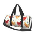 Fotbe Flower Chicken Pattern Foldable Sports Gym Bag with Wet Dry