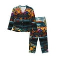 thumbnail image 1 of Fotbe Flower Covered Vintage Car Pattern Long Sleeve Pajama Set for Women,Sleepwear Set,2-piece Loungewear Set,Soft PJs Comfy Nightwear with Pockets -XX-Large, 1 of 7