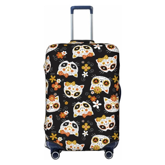 Fotbe Flower Fox Luggage Cover Protector,Suitcase Protector,Scratch and Dirt Resistant,Fits 18-32 Inch Luggage-Large