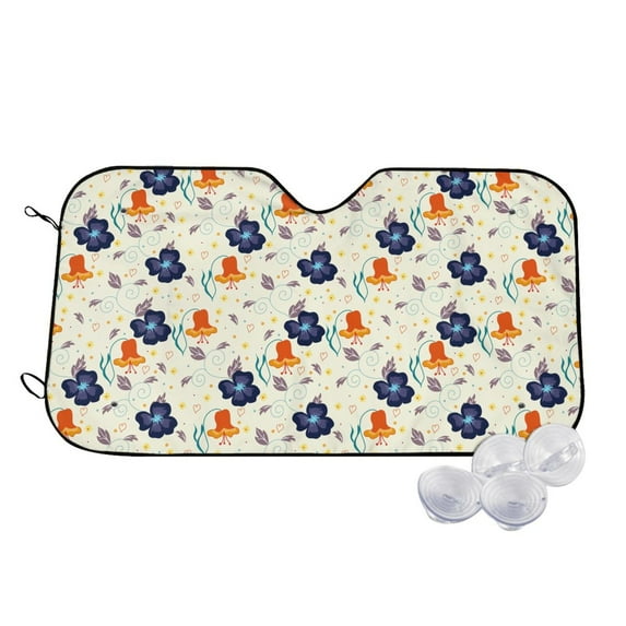 Fotbe Flower Leaves Car Windshield Sunshade | Sun Visor Protector Front Window Shade, Keeps Out UV Rays, Keeps Your Vehicle Cool-Medium