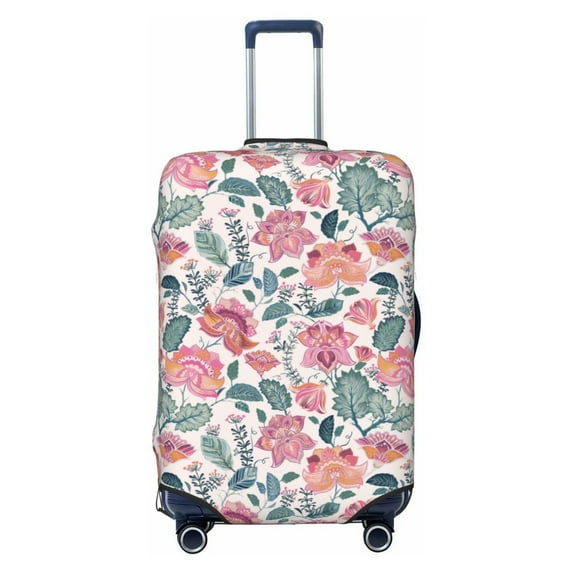 Fotbe Flower Leaves Luggage Cover Protector,Suitcase Protector,Scratch and Dirt Resistant,Fits 18-32 Inch Luggage-Small
