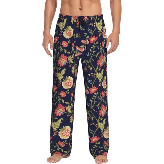 Fotbe Flower Men's Pajama Pants,Sleepwear Pants,Pj Bottoms Drawstring And Pockets-Large