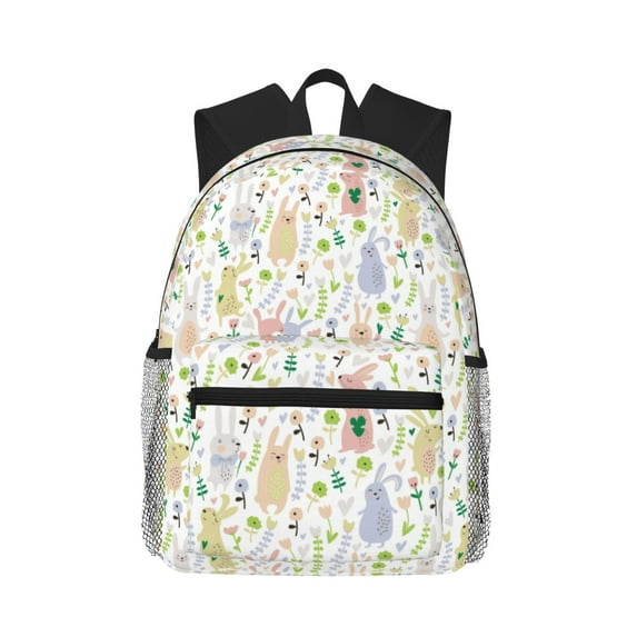 Fotbe Flower Rabbit Lightweight Casual Laptop Backpack for Men and Women, Daily use Waterproof backpack, Backpack for College