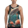 thumbnail image 1 of Fotbe Flower White Dolphin Pattern Men's Quick Dry Workout Tank Top Gym Muscle Tee Fitness Bodybuilding Sleeveless T Shirt Breathable Workout Shirt-Small, 1 of 1
