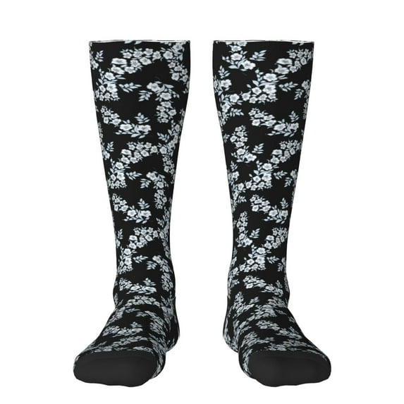 Fotbe Flower print Women's Men's Novelty Crew Socks Cotton Socks Knee High Socks for Walking,Running,Nurses,Pregnancy