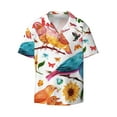 thumbnail image 1 of Fotbe Flowers Birds And Butterflies print Short Sleeve Button Down Shirts for Men Casual Summer Beach Wrinkle Free Shirt-3X-Large, 1 of 7
