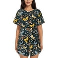 thumbnail image 1 of Fotbe Flowers Butterfly Print Pajama Set for Women 2 Piece Loungewear Short Sleeve Tops and Shorts Set Soft Sleepwear-4X-Large, 1 of 7