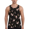 thumbnail image 1 of Fotbe Flowers Pattern Men's Quick Dry Workout Tank Top Gym Muscle Tee Fitness Bodybuilding Sleeveless T Shirt Breathable Workout Shirt-, 1 of 9