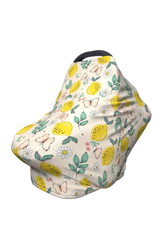 Flowers and Butterflies Pattern Car Seat Covers for Babies, Nursing Breastfeeding Cover Infant Carseat Canopy, Soft Stretchy Carrier Cover