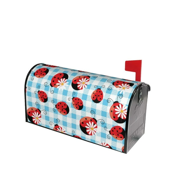 Fotbe Flowers and Lady Bugs Mailbox Covers Post Letter Box Cover Garden Decor Standard Size-
