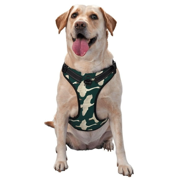 Fotbe Flying Swans Pattern Dog Harness, No-Pull Pet Harness with 2 Leash Clips, Adjustable Soft Padded Dog Vest with Easy Control Handle for Large Dogs-Small