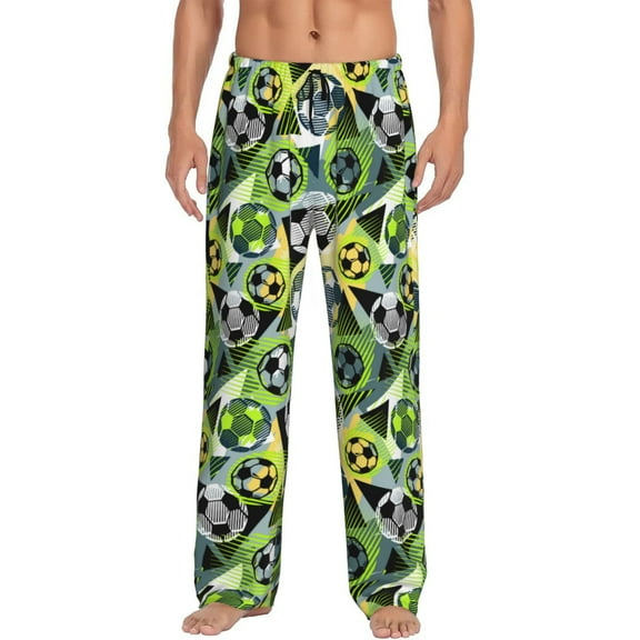 Fotbe Football Doodle Men's Pajama Pants,Sleepwear Pants,Pj Bottoms Drawstring And Pockets-XX-Large