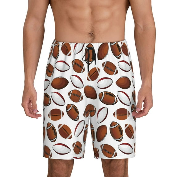 Fotbe Football Pajama Shorts for Men, Men's Pajama Bottoms, Sleepwear,Short Pajama Pants-Small