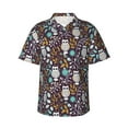 thumbnail image 1 of Fotbe Forest Cute Owl Hawaiian Shirt for Men Unisex Summer Beach Casual Short Sleeve Cotton Linen Button Down Shirts-X-Large, 1 of 9