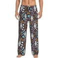 thumbnail image 1 of Fotbe Forest Cute Owl Men's Pajama Pants,Sleepwear Pants,Pj Bottoms Drawstring And Pockets-Medium, 1 of 9