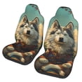 thumbnail image 1 of Fotbe Forest Maple Leaf Husky Pattern Automotive Seat Covers for Cars Trucks and SUVs – Car Seat Covers for Front Seats,Protective Seat Covers,Vehicle Seat Covers, Set of 2, 1 of 9