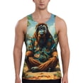 thumbnail image 1 of Fotbe Forest Meditating Gorilla Pattern Men's Quick Dry Workout Tank Top Gym Muscle Tee Fitness Bodybuilding Sleeveless T Shirt Breathable Workout Shirt-Large, 1 of 1
