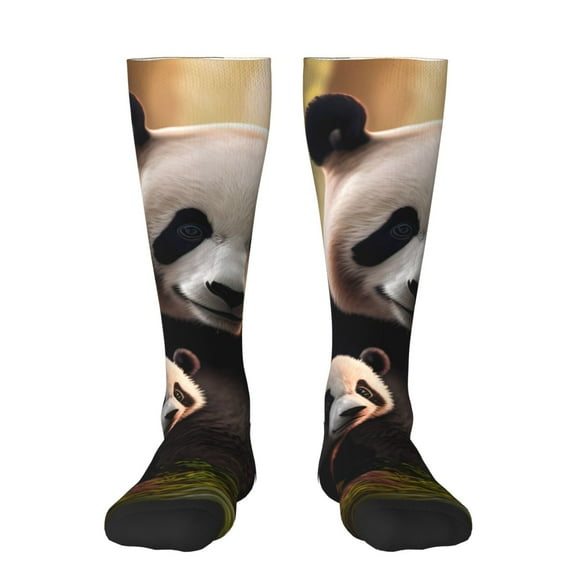 Fotbe Forest Panda print Women's Men's Novelty Crew Socks Cotton Socks Knee High Socks for Walking,Running,Nurses,Pregnancy