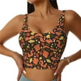 thumbnail image 1 of Fotbe Forest Squirrel Pattern Womens' Sports Bra Longline Wirefree Padded with Medium Support Sports Moisture-Wicking Workou Vest,Tank Top-X-Large, 1 of 9