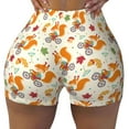 Fotbe Forest Squirrel Seamless Shorts, Womens Workout Shorts High Waist