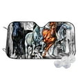 thumbnail image 1 of Fotbe Four Running Horses Car Windshield Sunshade | Sun Visor Protector Front Window Shade, Keeps Out UV Rays, Keeps Your Vehicle Cool-Small, 1 of 7