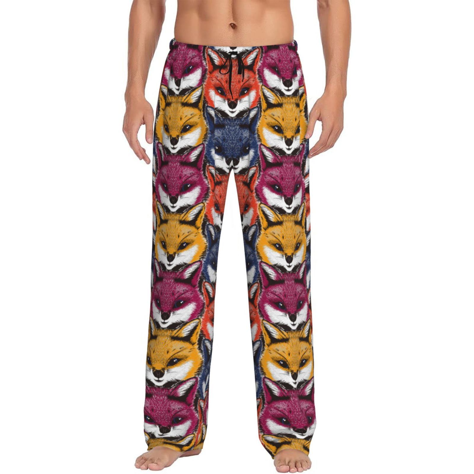 Fotbe Fox Face Men's Pajama Pants,Sleepwear Pants,Pj Bottoms Drawstring ...