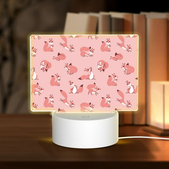 Fotbe Fox Pattern Acrylic Night Light Gift with 3 Color ModesTouch-Sensitive LED Lamp Perfect Gift for Mother's Day, Birthday, or Christmas