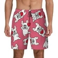 thumbnail image 1 of Fotbe French Bulldog Men’s Swim Trunks Quick Dry Swim Shorts Board Shorts with Mesh Lining-3X-Large, 1 of 9