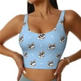 thumbnail image 1 of Fotbe French Bulldog2 Pattern Womens' Sports Bra Longline Wirefree Padded with Medium Support Sports Moisture-Wicking Workou Vest,Tank Top-Medium, 1 of 7