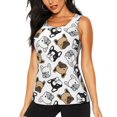 thumbnail image 1 of Fotbe French Bulldog3 Womens Loose Fit Casual Flowy Slim-Fit Tank Tops Athletic Round Neck Trendy Sleeveless Summer Tops for Gym and Yoga-, 1 of 9