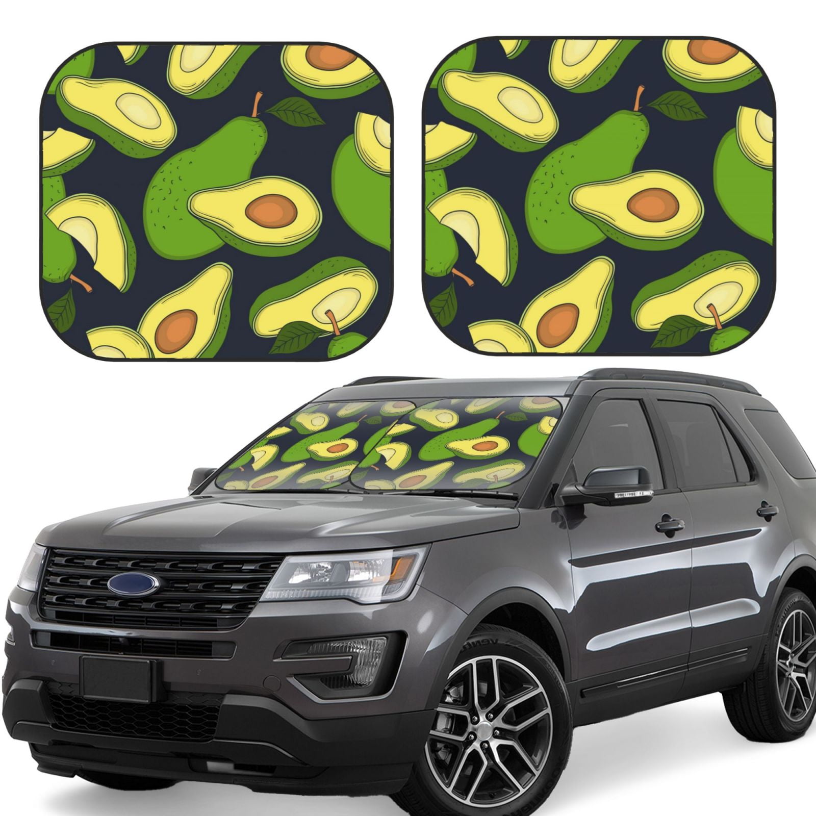 Fotbe Fresh Avocado 2-Piece Car Windshield Sun Shade | Sun Blocker for ...