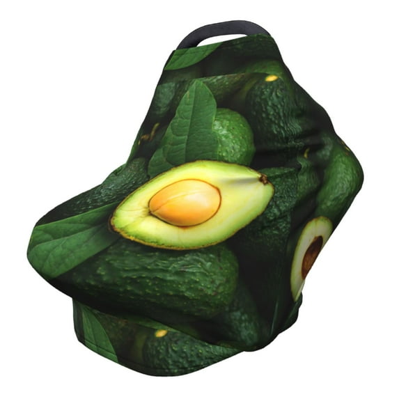 Fotbe Fresh Avocados Pattern Car Seat Covers for Babies, Nursing Breastfeeding Cover Infant Carseat Canopy, Soft Stretchy Carrier Cover