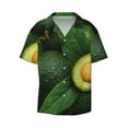 thumbnail image 1 of Fotbe Fresh Avocados print Short Sleeve Button Down Shirts for Men Casual Summer Beach Wrinkle Free Shirt-Large, 1 of 7