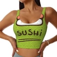 thumbnail image 1 of Fotbe Fresh Sushi Pattern Womens' Sports Bra Longline Wirefree Padded with Medium Support Sports Moisture-Wicking Workou Vest,Tank Top-, 1 of 7