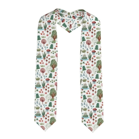 Fotbe Frog and Forest Plants Printed Class of 2024 Graduation Stole