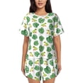 thumbnail image 1 of Fotbe Frogs And Tropical Leaves Print Pajama Set for Women 2 Piece Loungewear Short Sleeve Tops and Shorts Set Soft Sleepwear-Medium, 1 of 7