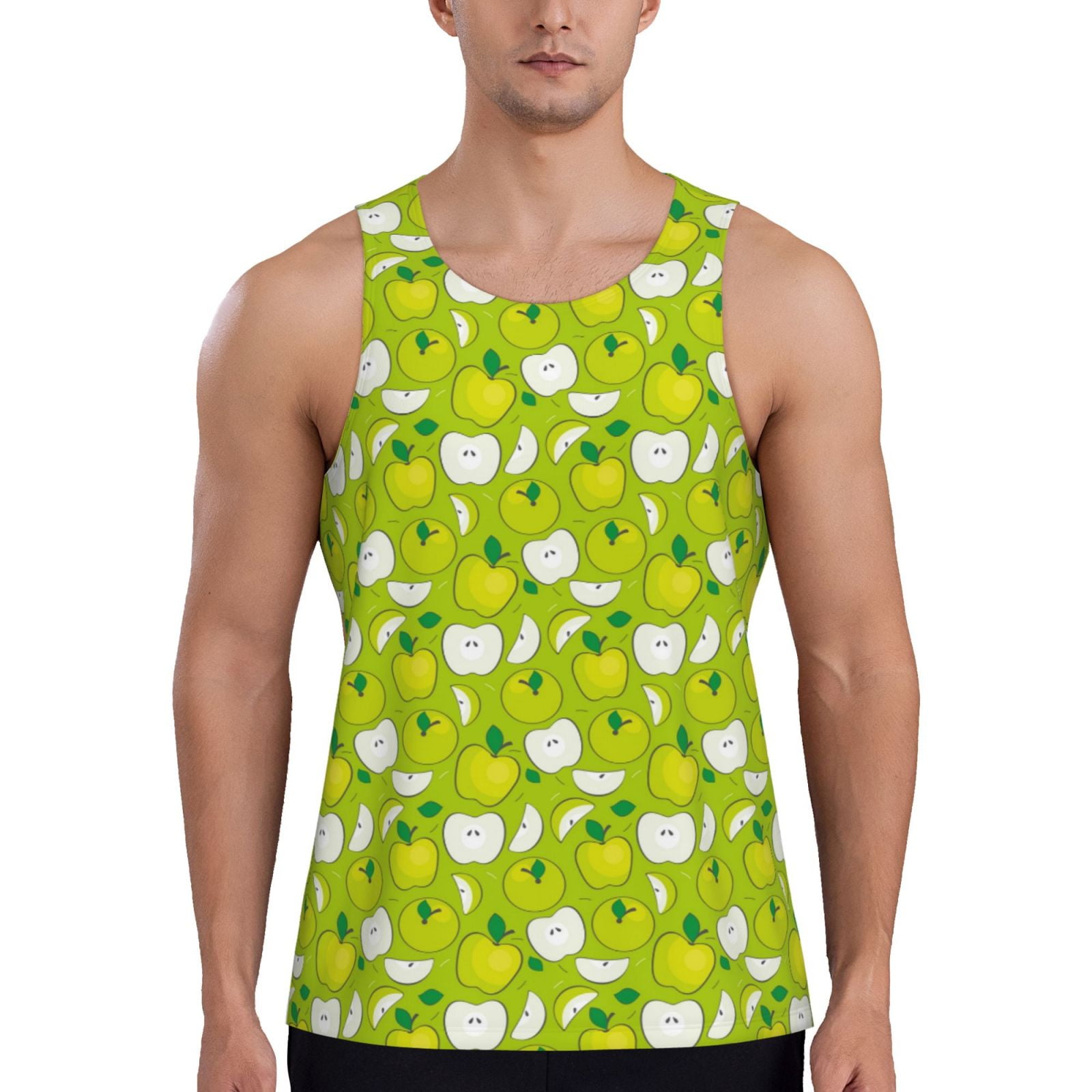 Fotbe Fruit Pattern Men's Quick Dry Workout Tank Top Gym Muscle Tee ...