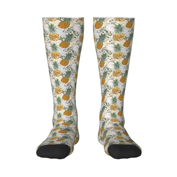 Fotbe Fruit Pineapples print Women's Men's Novelty Crew Socks Cotton Socks Knee High Socks for Walking,Running,Nurses,Pregnancy