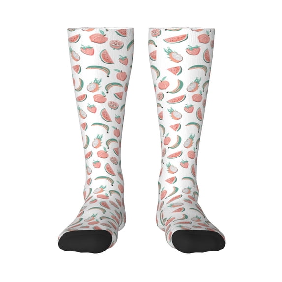 Fotbe Fruit print Women's Men's Novelty Crew Socks Cotton Socks Knee High Socks for Walking,Running,Nurses,Pregnancy