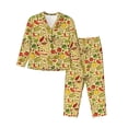 thumbnail image 1 of Fotbe Fruits And Vegetables Pattern Long Sleeve Pajama Set for Women,Sleepwear Set,2-piece Loungewear Set,Soft PJs Comfy Nightwear with Pockets -X-Large, 1 of 7