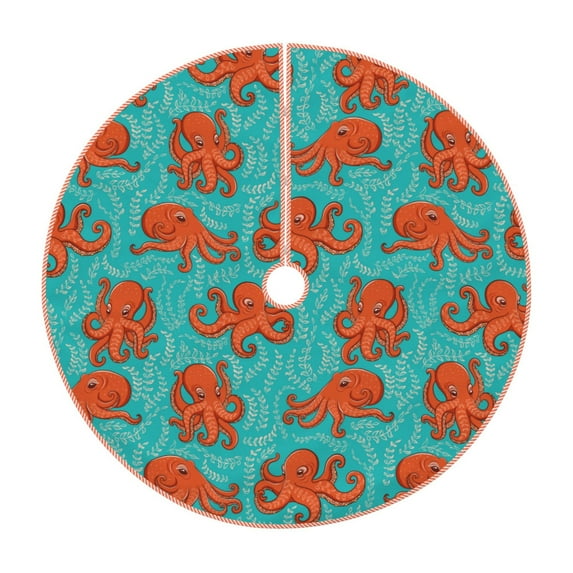 Fotbe Fun Octopus Pattern Christmas Tree Skirt, Tree Skirts Plush Christmas Decorations, Christmas Tree Skirts Xmas Decorations Holiday Party Decor-30"