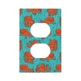 thumbnail image 1 of Fotbe Fun Octopus Print Duplex Receptacle Wall Plate, 1-Gang 5.0" x3.0" Wall Outlet Covers, Dual Outlet Faceplates Covers, Color-matched Screws Included-Style S, 1 of 6