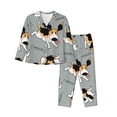 thumbnail image 1 of Fotbe Funny Beagle Active Dog Pattern Long Sleeve Pajama Set for Women,Sleepwear Set,2-piece Loungewear Set,Soft PJs Comfy Nightwear with Pockets -, 1 of 7
