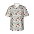 thumbnail image 1 of Fotbe Funny Cat White Hawaiian Shirt for Men Unisex Summer Beach Casual Short Sleeve Cotton Linen Button Down Shirts-X-Large, 1 of 5