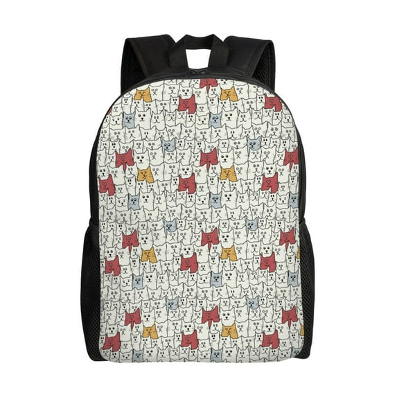Fotbe Funny Cat White Travel Laptop Backpack, Business Slim Sturdy Laptops Backpack, Water Resistant College School Computer Bag Gift for Men & Women Fits 15.6 Inch Notebook