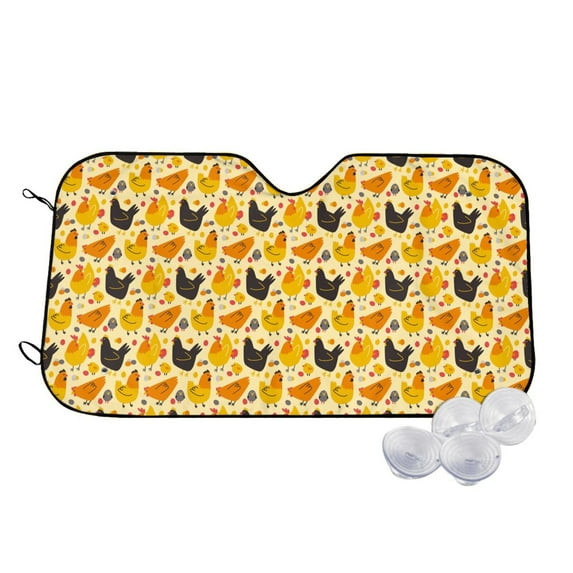 Fotbe Funny Chicken Car Windshield Sunshade | Sun Visor Protector Front Window Shade, Keeps Out UV Rays, Keeps Your Vehicle Cool-Medium