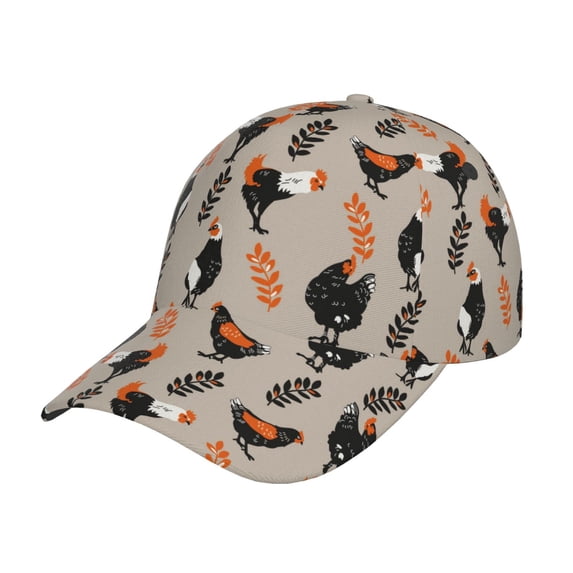 Fotbe Funny Chicken Classic Baseball Cap, Adjustable Snapback Hats, Outdoor Baseball Hat for Men and Women Cotton Soft